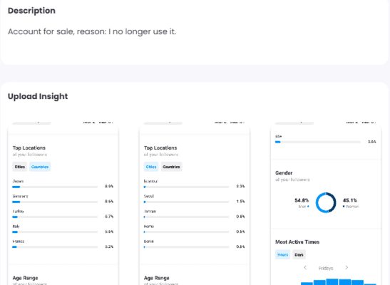Description and insight screenshots